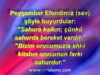 lk Hadis-i erfin kaynaklar: Buhr, Savm 20; Mslim, Sym 45, {1095}; Tirmiz, Savm 17, {708}; Nes, Sym 18 {4,141}. kinci Hadis-i erfin kaynaklar: Mslim, Sym 46, {1096}; Eb Davud, Savm 15, {2343}; Tirmiz, Savm 17, {709}; Nes, Sym 27 {4,146}