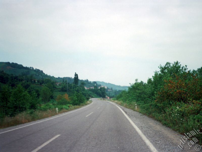 View of the high-way of `OF district` in Trabzon city of Turkey.
