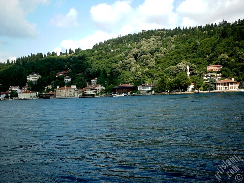 View of Vanikoy coast from the Bosphorus in Istanbul city of Turkey.
