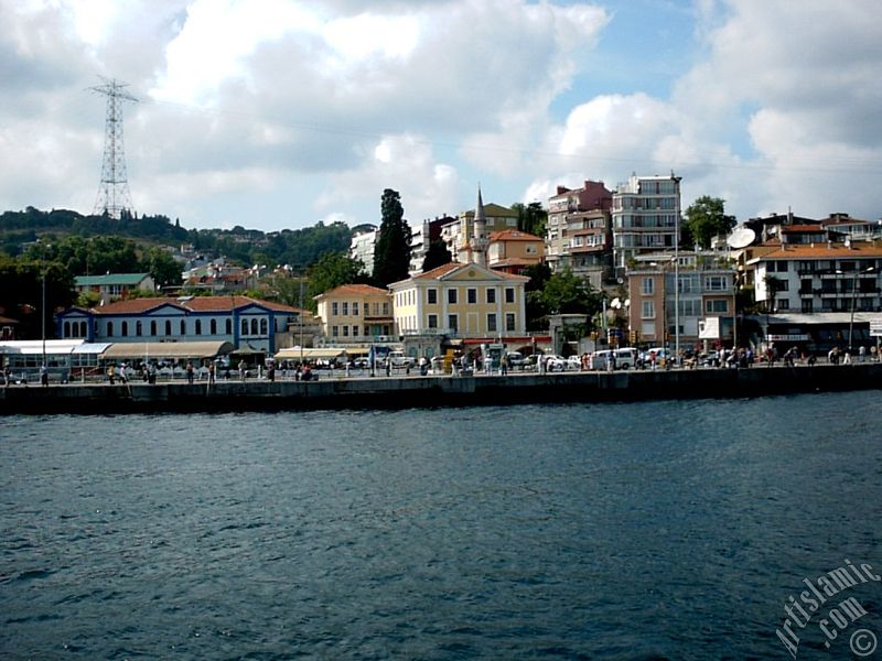 View of Arnavutkoy coast from the Bosphorus in Istanbul city of Turkey.
